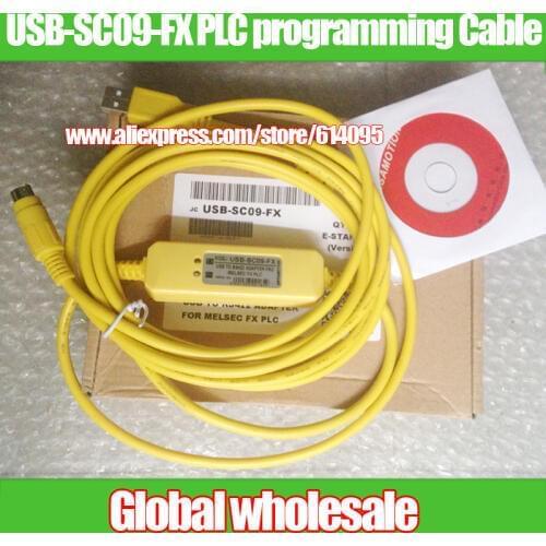 1pcs USB-SC09-FX PLC data Programming Cable for Mitsubishi / SC-09 SC09 FX FX1N / FX2N / FX1S / FX3U PLC programming cable