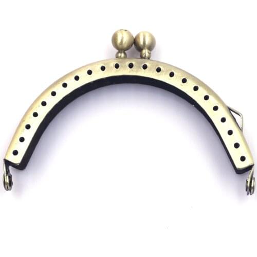 10PCS 8.5cm Bronze Tone Arch Purse Bag Frames Kiss Clasps Clutch Buckle Handbag Handle Double Ball Head DIY Hardware Accessories