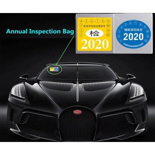 2PC Car Insurance Stickers Tear-free Bag Annual Inspection Compulsory Car Windshield ESD Sticker Car Tax Disc Holders Accessorie