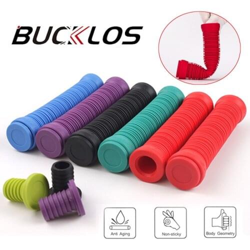 2pcs MTB bicycle Grips Soft silicone Handlebar grips Anti-Slip Shock-absorbing for 22.2mm Handle Bar BMX Grip Road Bike Parts