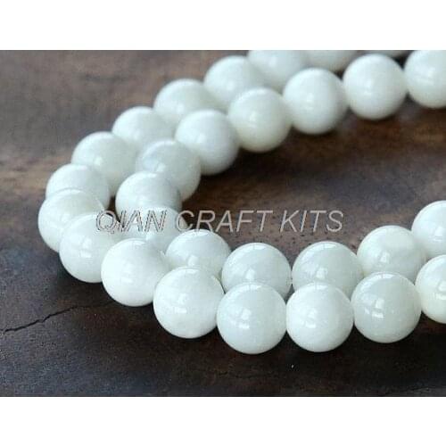 200pcs of Lustrous oyster natural Shell Beads, White or ivory 8mm Round in strand genuine shell power beads Grade A