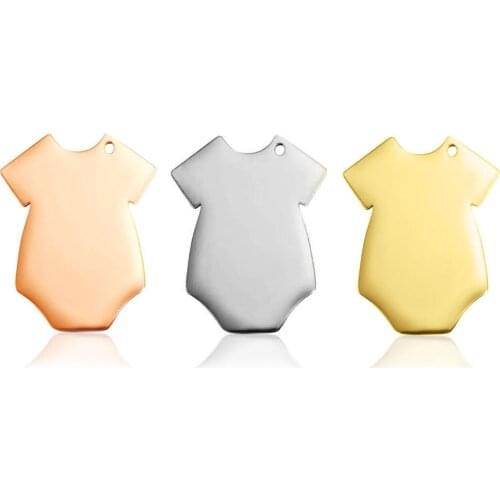 5Pcs/Lot Custom Mirror Polish Trendy Blank Metal Clothes Shaped Charm Dog Tag Necklace Jewelry Wholesale