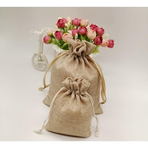 50pcs Jute Zakjes Jute Linen Drawstring Bag Wedding Gift Bag Gift Packaging Bag Jute Bag For Christmas Party Jewelry Pouch Sack