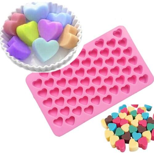55 Mini Heart Silicone Mold For Baking Chocolate Candy Fondant Confectionery Soap Pastry Moulds Cake Decorating Tools M2049