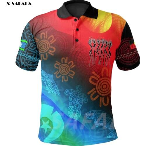 ABORIGINAL NAIDOC WEEK PROUD TO BE Printed High Quality New Polyester Fiber Men Female Collar Polo Shirt Tee Tops Anti Shrink
