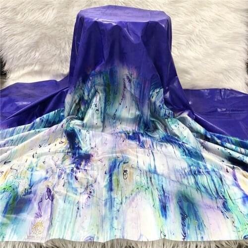 African 100%cotton Perfume 5yards RIche Fabric Shining Bazin Riche Fabric after wash keep shiny flower print bazin riche fabric