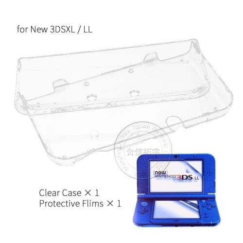 HOTHINK for New 3DS XL crystal case protective case cover + Flim protector for Nintendo New 3DS LL 3DSXL 3DSLL (New version)