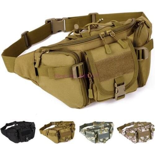 By dhl 50pcs Outdoor Camping Climbing Bags Military Army Tactical Belt Waist Bag Camping Hiking Camouflage Shoulder Bag
