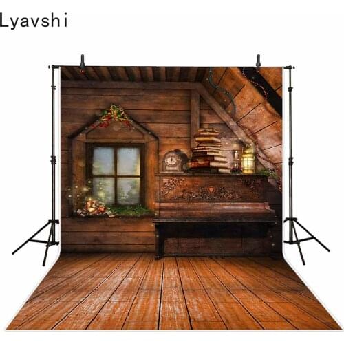 Lyavshi photography backdrop Christmas decorations vintage Piano alarm clock background for photo studio