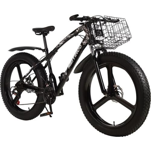 Snowmobile ATV 26-Inch Double Disc Brake Wide Tire Variable Speed Adult Mountain Bike Fat Bike