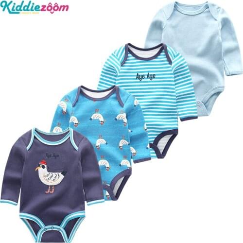 4PCS Clothing Sets 2019 Unisex Baby Girl Clothes Roupa de bebe Cotton Baby Boy Clothes Full Sleeve Unicorn Newborn Bodysuit