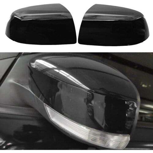Side Mirror 1 Pair Cap Cover Replacement Glossy Black Rearview Mirror Cover Cap Carbon Black for Ford Focus 2005-2007