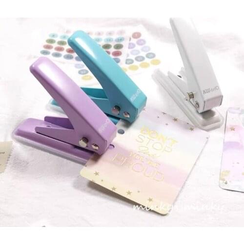 MINKYS Kawaii Binder Hole Punch For Journal Paper Ring DIY Paper Cutter Craft Machine Office School Stationery