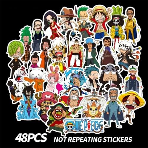 Cartoon Anime One Piece Periphery Character Stickers PVC Waterproof Suitcase Trolley Case Computer Mobile Phone Bicycle Sticker