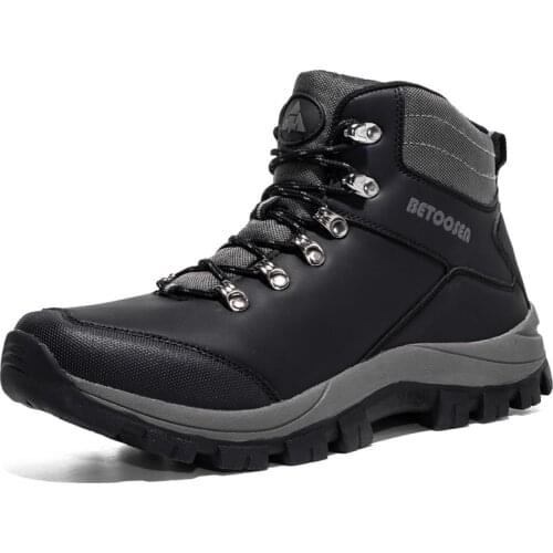BETOOSEN Mens Waterproof Hiking Boots Outdoor Mid Lightweight Trekking Backpacking Mountaineering Shoes