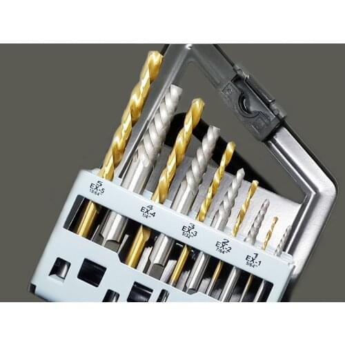 10Pcs set Cobalt Left Hand Drill Bit Broken Bolt Damaged Screw Extractor Set with Metal Case To Collect The Tools