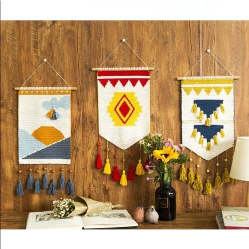 Custom Hand-knitted Handmade Wall Hanging Tapestry Yarn Crochet Room Decoration Best Gift For Lovers Friends