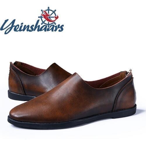 New Formal Shoes Men Leather Loafers Light Driving Shoes Casual Zipper Soft Slip On Shoes Flat Designer Summer Shoes Comfortable