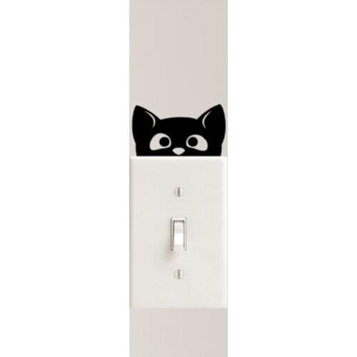New Peeking Kitty Light Switch Sticker Car Windows Laptop Kids Nursery Home Decor Vinyl Decal Sticker