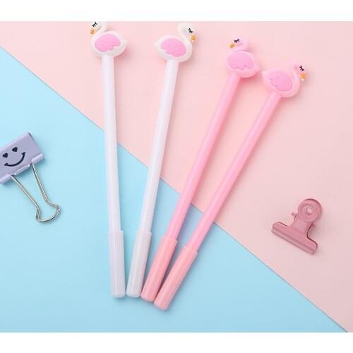 Jonvon Satone 50pcs Creative Flamingos Modeling Neutral Pen Korean Gel Signature Pen Student Office Pen Stationery For Wholesale