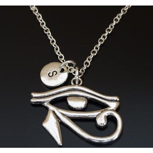 Evil eye Ancient Egypt Eye Of Horus Necklace Creative Initial Letter Monogram Fashion Jewelry Women Gifts Accessories