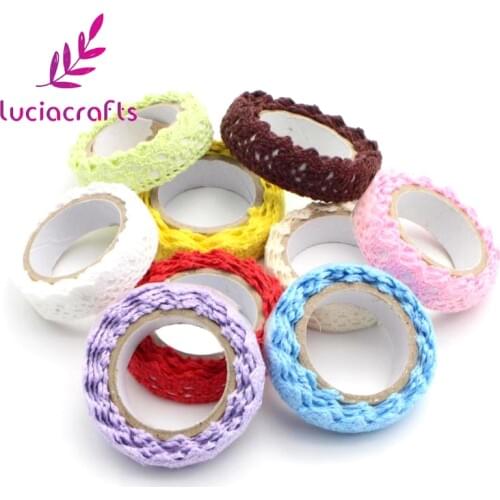 SALE Lucia crafts 1yard/lot Approx 18mm Cotton Lace Fabric Crochet Lace Roll Ribbon Craft DIY Garment Sewing Accessories CI1003