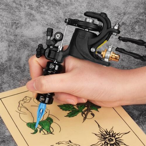 2-in-1 Professional Rotary Tattoo Machine with Precision DC Motor Supply for Liner and Shader, Complete Tattoo Machine Kit