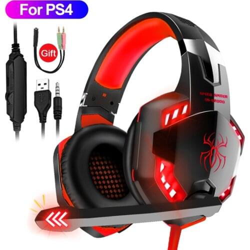 Professional Led Light Gamer Headset for Computer PS4 PS5 Gaming Headphones Bass Stereo PC Wired Headset With Mic Gifts