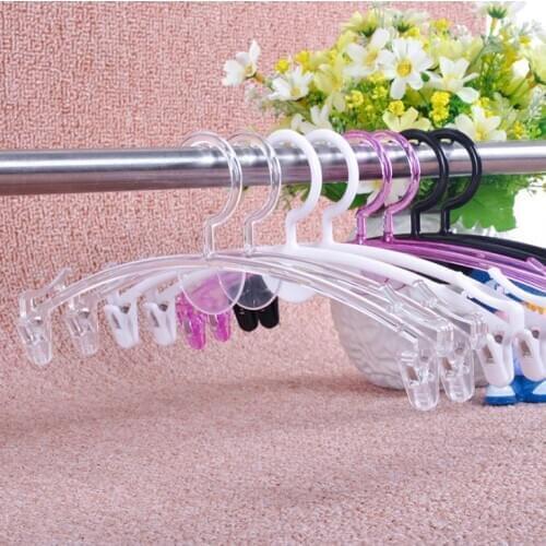 Transparent plastic fashion panty hanger thickened bra hanger with clip special underwear hanger for clothing store SN3365