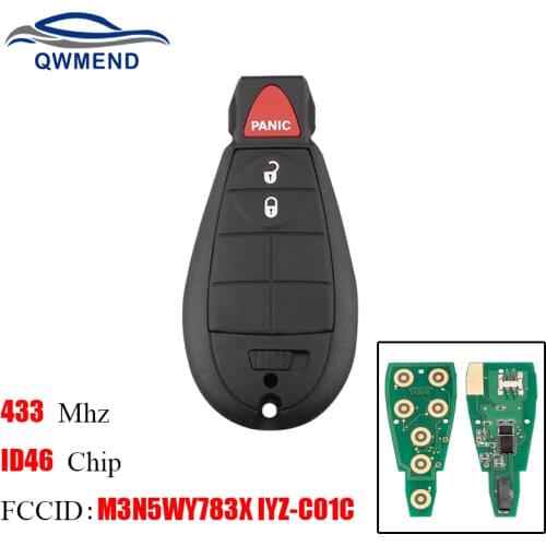 BHKEY 2+1Buttons Smart Remote Key Keyless Fob 433Mhz For Dodge 08-14 Grand Caravan 09-13 Journey For Dodge M3N5WY783X keys