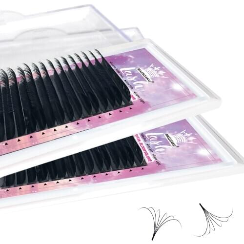 MASSCAKU Easy Fan Volume Lashes Auto Bloom Individual Eyelash Extension Faux Mink Eyelashes Thick Natural Camellia Lash Extensio