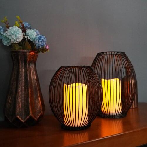 Led Simulated Candle To Nordic Extremely Simple Cooked Iron Decoration Night Light Coffee Restaurant Creative Indoor Home Crafts