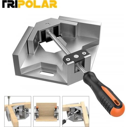 90 Degree Adjustable Carpenter Clip Angle Clamp Woodworking Frame Clip Tools Right Angle Aluminum Alloy Single Handle Tool Clamp