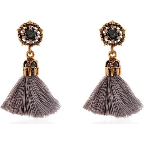 Palace style hollow tassel earrings vintage style rhinestone crystal tassel pendant earrings fashion jewelry серьги женские #40
