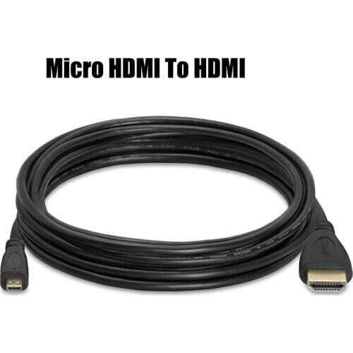 1M Micro HDMI-compatible to HDMI-compatible 1080p Wire Cable TV AV Adapter Mobile Phones Tablets HDTV Camera Bundle 2.0a Polybag