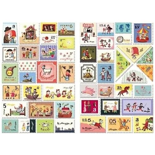 1 Set 80Pcs DIY Hand Painted Hand Drawing Francoise Stamp Theme Sticker Diary Decal Decor