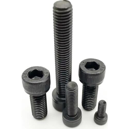 10pcs M3 M4 M5 M6 M8 304 A2 Stainless Steel Black grade 12.9 steel DIN912 Hexagon Hex Socket Head Cap Allen Bolt Screw L=4-150mm