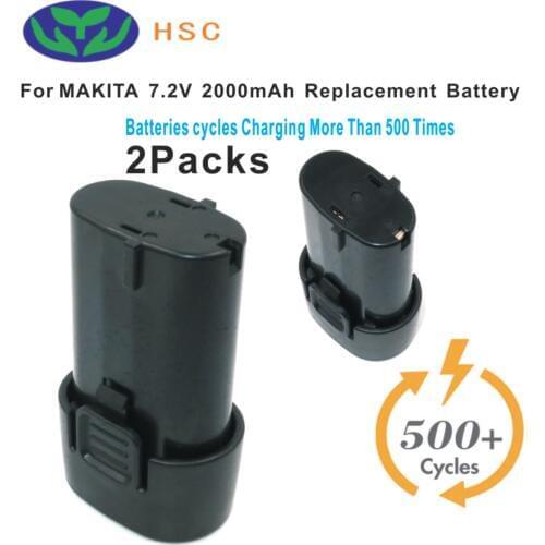 2PCS 3000mAh 18650 Battery Pack MAK7.2B Lithium Battery 7.2V Replacement for MAKITA BL7010 194356-2 194355-4 Battery Pack 7.2V