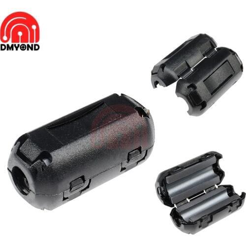 5pcs Diy Electronic Unit Removable Clip On EMI RFI 5mm Audio Data Cable Wire Filter Snap Around Ferrite Black Diy Electronic