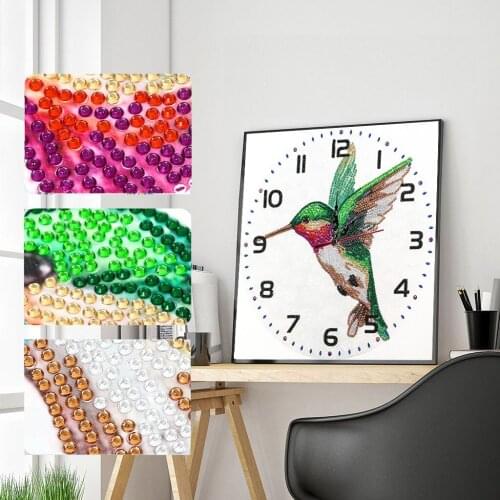 5D Diamond Painting Clock Animal Bird Wall Clock DIY Special Shaped Crystal Embroidery Cross Stitch Kits Home Decor Craft Gifts