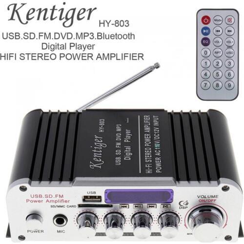 Kentiger HY-803 2CH Car HIFI Bluetooth mp3 amplifier12V amplificador Car Audio stereo Power Amplifier FM Radio Player
