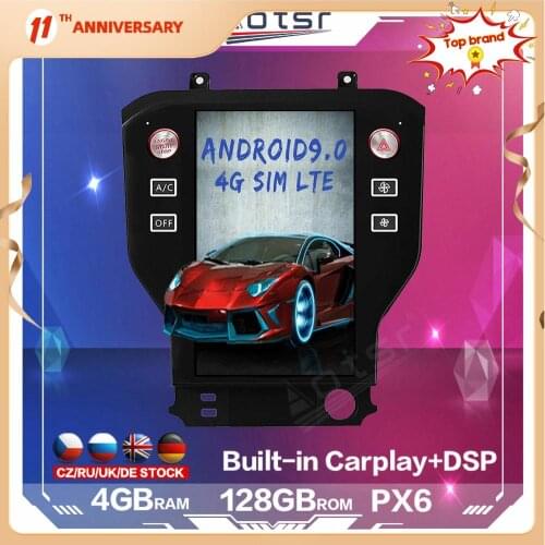 128GB Tesla Screen Android Car Radio For Ford Mustang 2015 - 2019 Car Multimedia Player GPS Navigation Stereo DSP Carplay 4G SIM