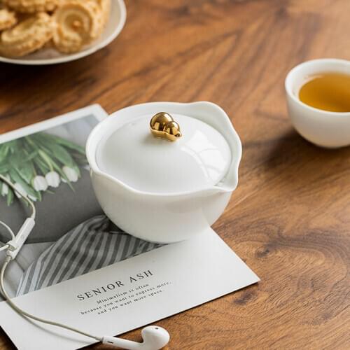 Yunsong White Pot Sweet Ceramic Whiteware Cover Bowl Medium Jade Porcelain Tea Bowl Thin Tire Ceramic Kung Fu Tea Set Gaiwan
