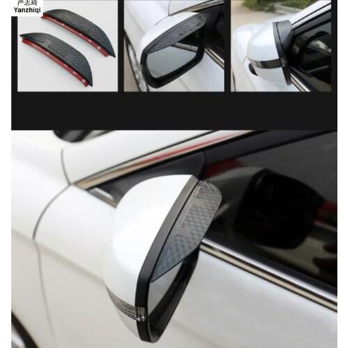 Free shipping Acrylic carbon fiber pattern rearview mirror reflector eyebrow rain car stickers for 2006-2017 Volkswagen VW POLO