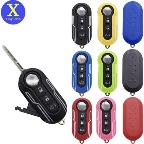 Cocolockey New Design Car Remote Key Shell Case for Fiat 500 Panda Punto Bravo Stilo Ducato Flip Remote Key 3 Button SIP22 Blade