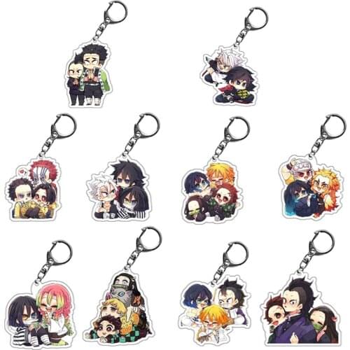 Demon Slayer: Kimetsu No Yaiba Cute Cartoon Acrylic Keychain Keyring Cosplay Anime Gift