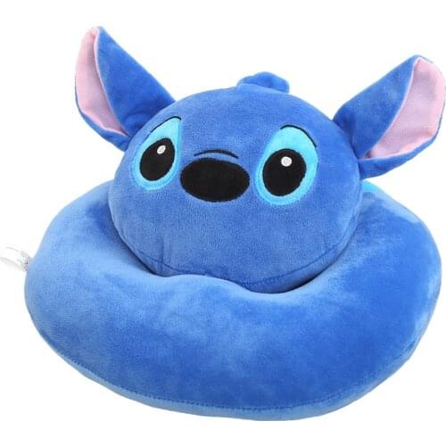 Disney Childrens plush toy cartoon student sleep pillow multi-function Napping pillow Office U-shaped car neck lumbar pillow