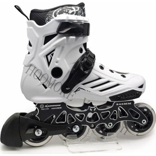 Boys Girls Daily Sports Inline Skates Shoes with 4X76mm 4X80mm Skating Sneaker Roller Tire White Black Students Road with Brake