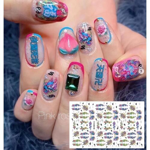 MG190510-14 neon letter NEWESTflower JAPAN DESIGNS CROSS 3d nail art stickers decal template diy nail tool decorations