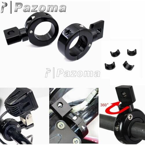Motorcycle Mounting Bar Bracket 360°Adjust Spotlight/ Fog Light Bar Mounting Brackets 1-1/4" 7/8" Mount Holders Bracket Clamp